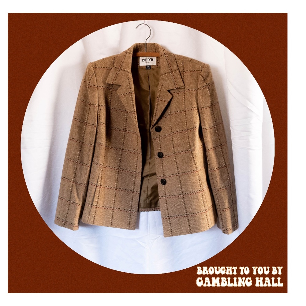 Plaid wool tweed blazer